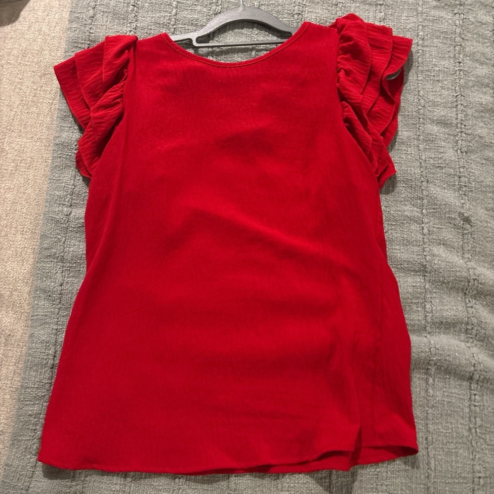 Red Ruffled Kids Top